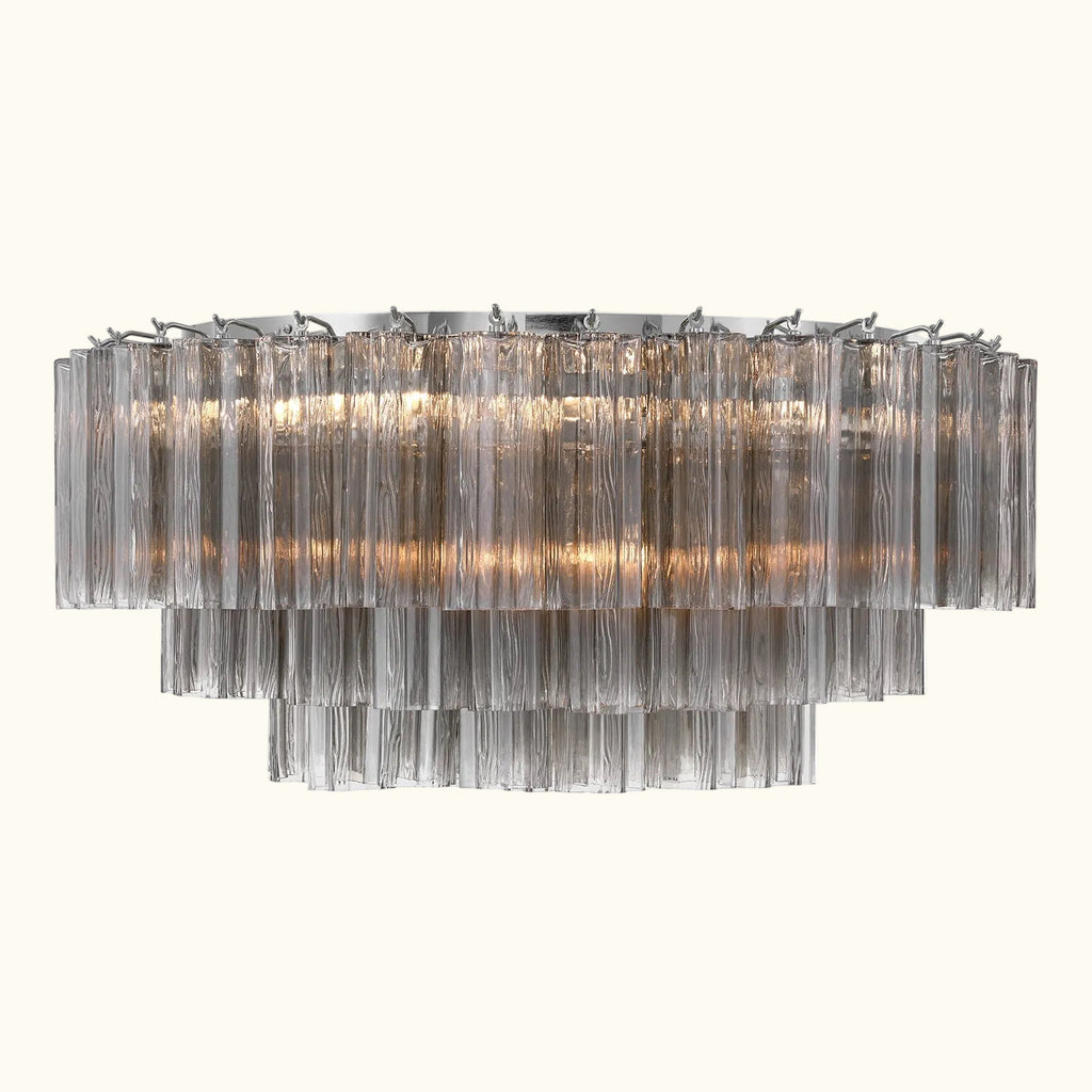 Addis Murano Glass Flushmount 32 inch in Chrome with Smoke glass alternate view 2