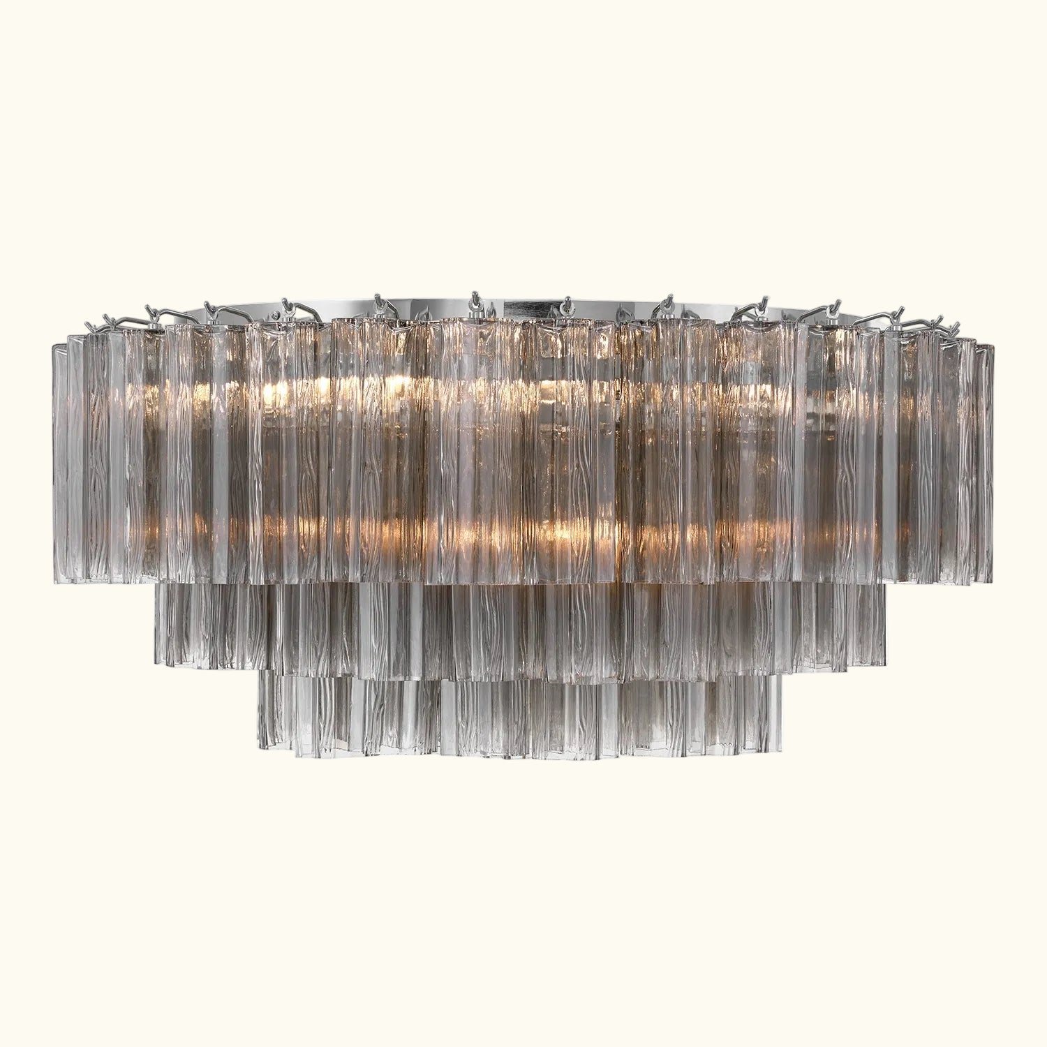 Addis Murano Glass Flushmount 32 inch in Chrome with Smoke glass alternate view 2
