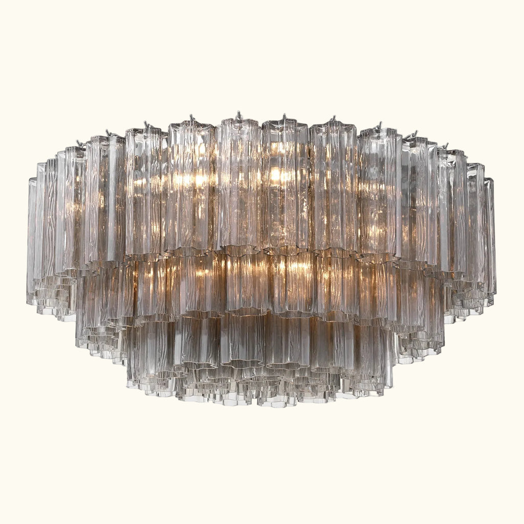 Addis Murano Glass Flushmount 32 inch in Chrome with Smoke glass