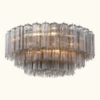 Addis Murano Glass Flushmount 32 inch in Chrome with Smoke glass