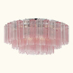 Addis Murano Glass Flushmount 32 inch in Chrome with Spring glass