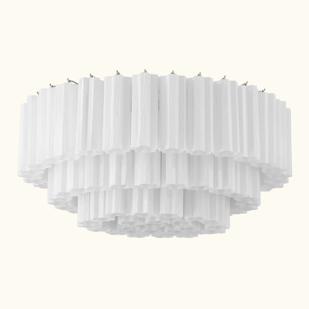 Addis Murano Glass Flushmount 32 inch in Chrome with White glass alternate view 1