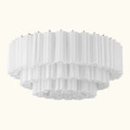 Addis Murano Glass Flushmount 32 inch in Chrome with White glass alternate view 1