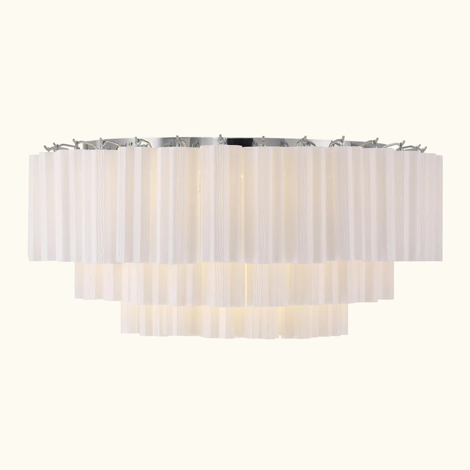Addis Murano Glass Flushmount 32 inch in Chrome with White glass alternate view 2