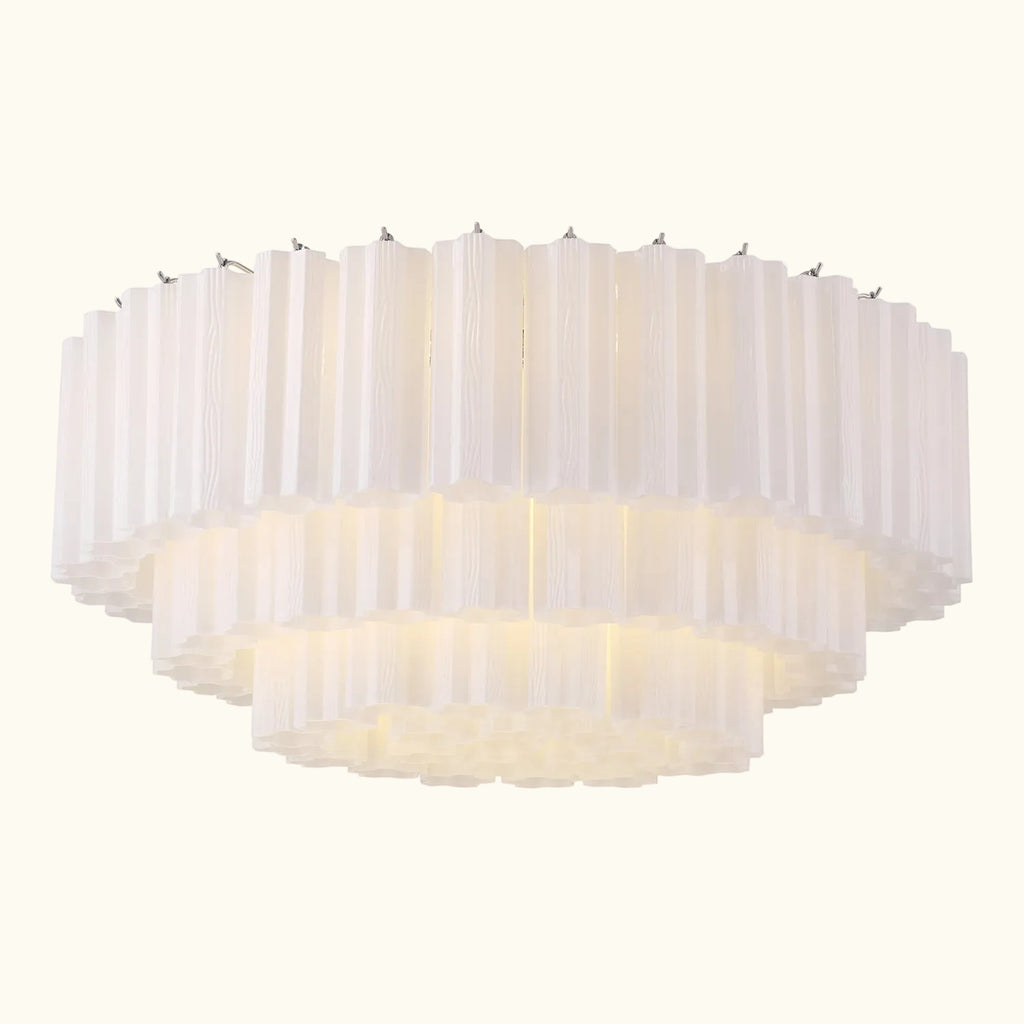 Addis Murano Glass Flushmount 32 inch in Chrome with White glass