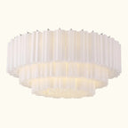 Addis Murano Glass Flushmount 32 inch in Chrome with White glass