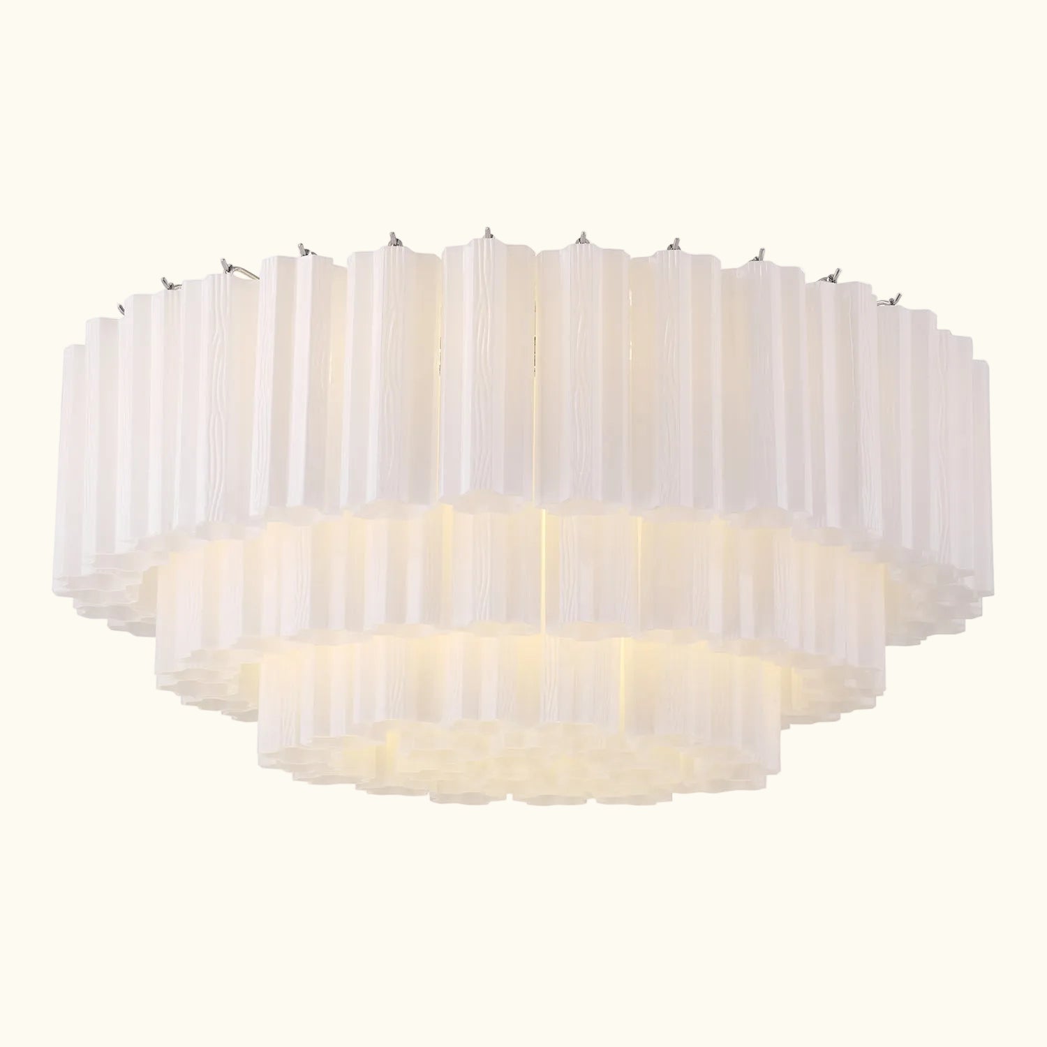Addis Murano Glass Flushmount 32 inch in Chrome with White glass