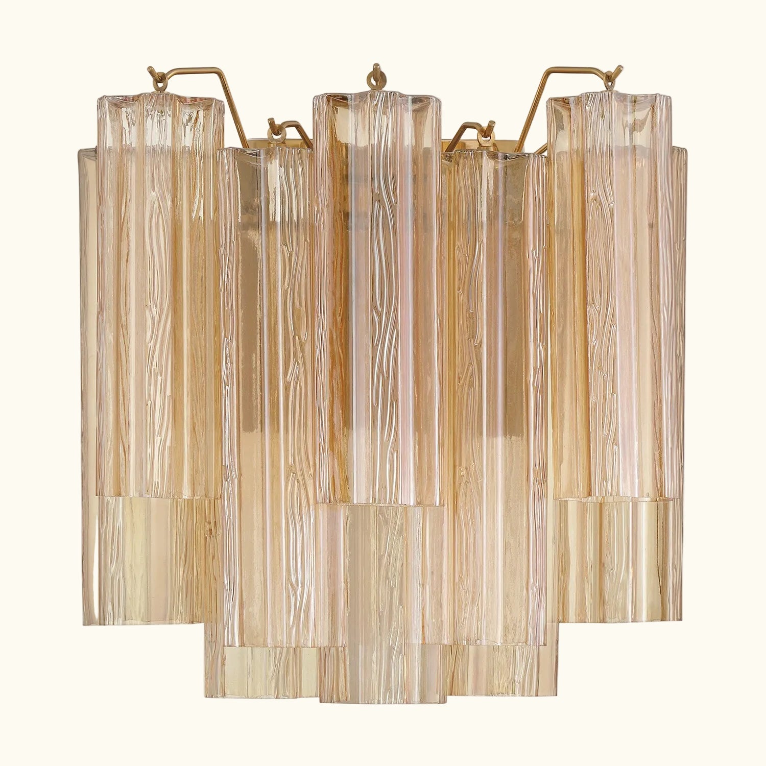 Addis Murano Glass Wall Light 14.5 inch high in Brass with Amber glass alternate view 1