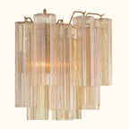 Addis Murano Glass Wall Light 14.5 inch high in Brass with Amber glass alternate view 2