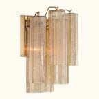Addis Murano Glass Wall Light 14.5 inch high in Brass with Amber glass alternate view 3