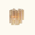Addis Murano Glass Wall Light 14.5 inch high in Brass with Amber glass lifestyle view 1
