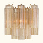 Addis Murano Glass Wall Light 14.5 inch high in Brass with Amber glass