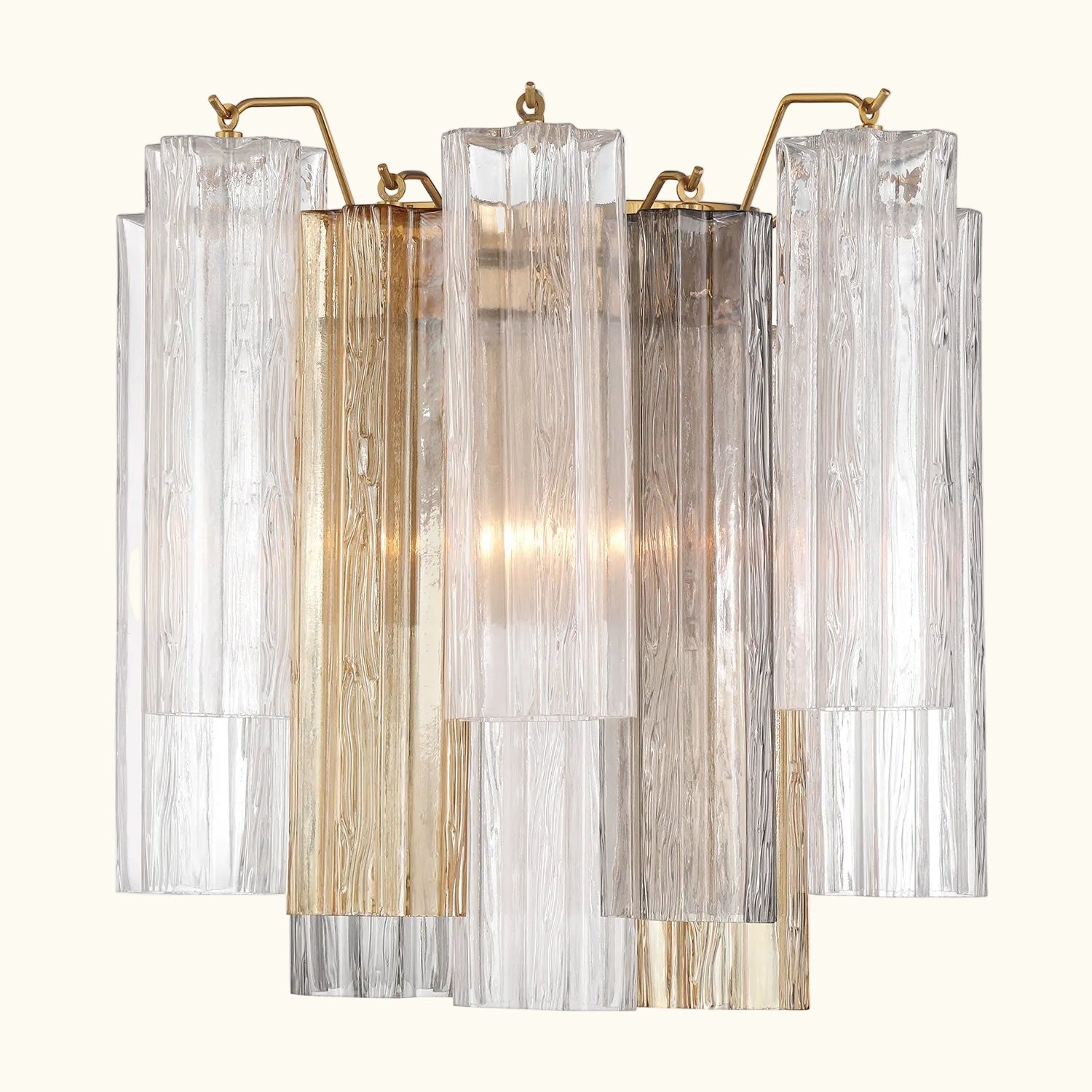 Addis Murano Glass Wall Light 14.5 inch high in Brass with Autumn glass
