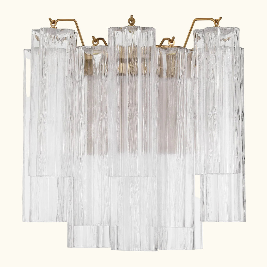 Addis Murano Glass Wall Light 14.5 inch high in Brass with Clear glass alternate view 1