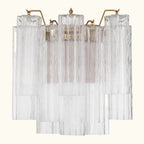 Addis Murano Glass Wall Light 14.5 inch high in Brass with Clear glass alternate view 1