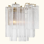 Addis Murano Glass Wall Light 14.5 inch high in Brass with Clear glass alternate view 2