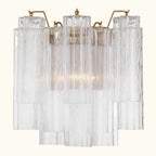 Addis Murano Glass Wall Light 14.5 inch high in Brass with Clear glass