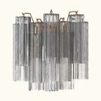 Addis Murano Glass Wall Light 14.5 inch high in Brass with Smoke glass alternate view 1