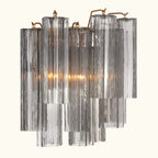 Addis Murano Glass Wall Light 14.5 inch high in Brass with Smoke glass alternate view 2