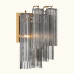 Addis Murano Glass Wall Light 14.5 inch high in Brass with Smoke glass alternate view 3