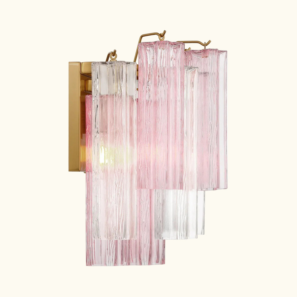 Addis Murano Glass Wall Light 14.5 inch high in Brass with Spring glass alternate view 3
