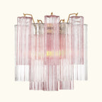 Addis Murano Glass Wall Light 14.5 inch high in Brass with Spring glass