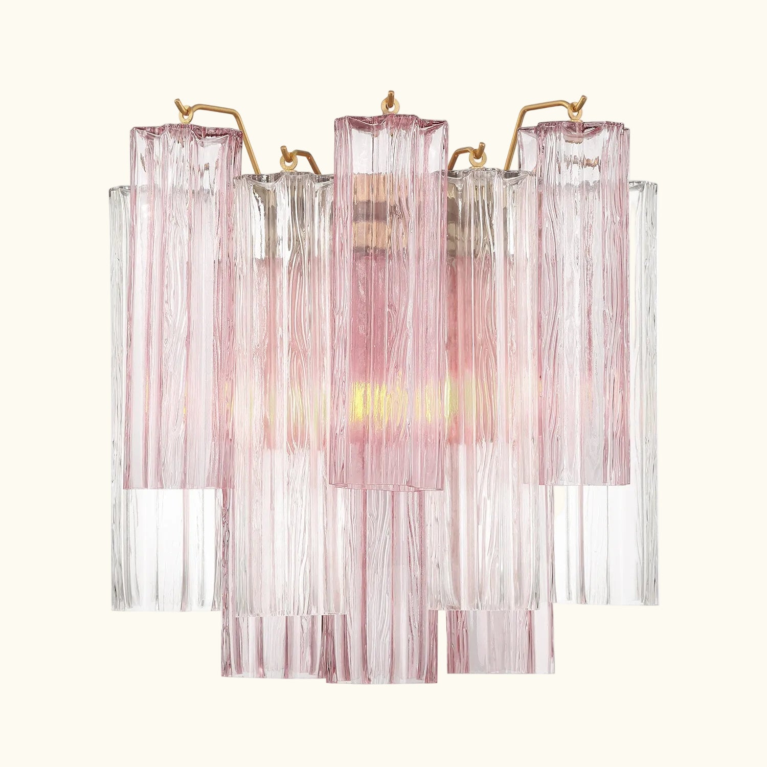 Addis Murano Glass Wall Light 14.5 inch high in Brass with Spring glass