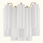 Addis Murano Glass Wall Light 14.5 inch high in Brass with White glass alternate view 1
