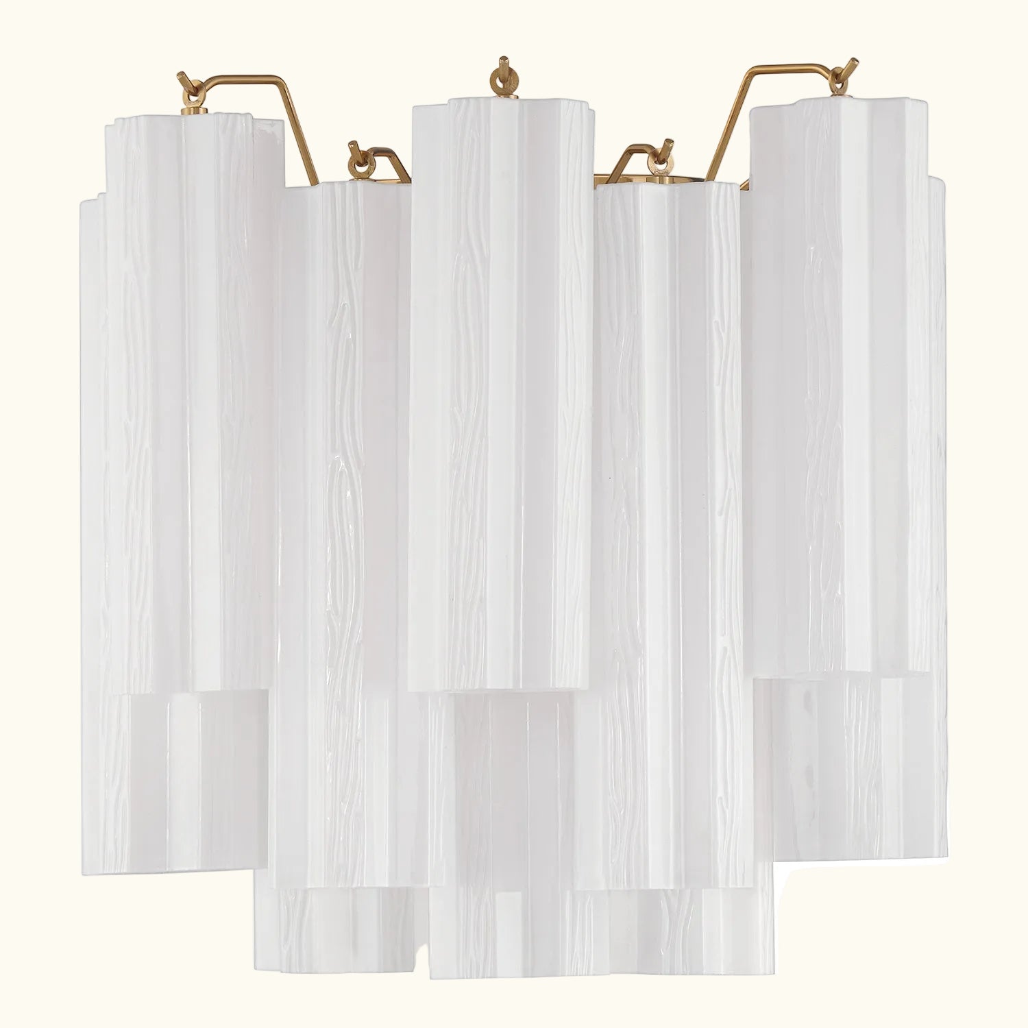 Addis Murano Glass Wall Light 14.5 inch high in Brass with White glass alternate view 1