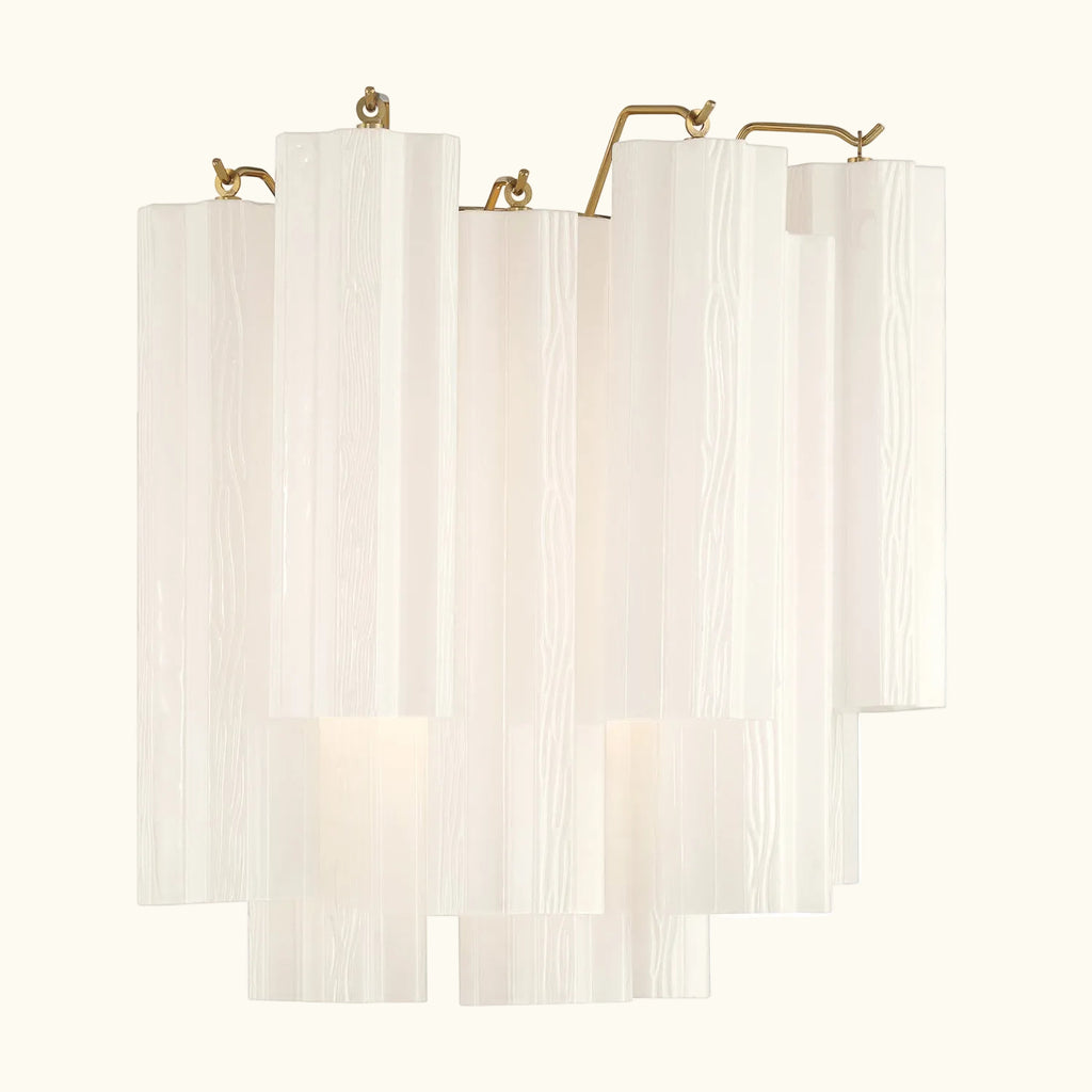 Addis Murano Glass Wall Light 14.5 inch high in Brass with White glass alternate view 2