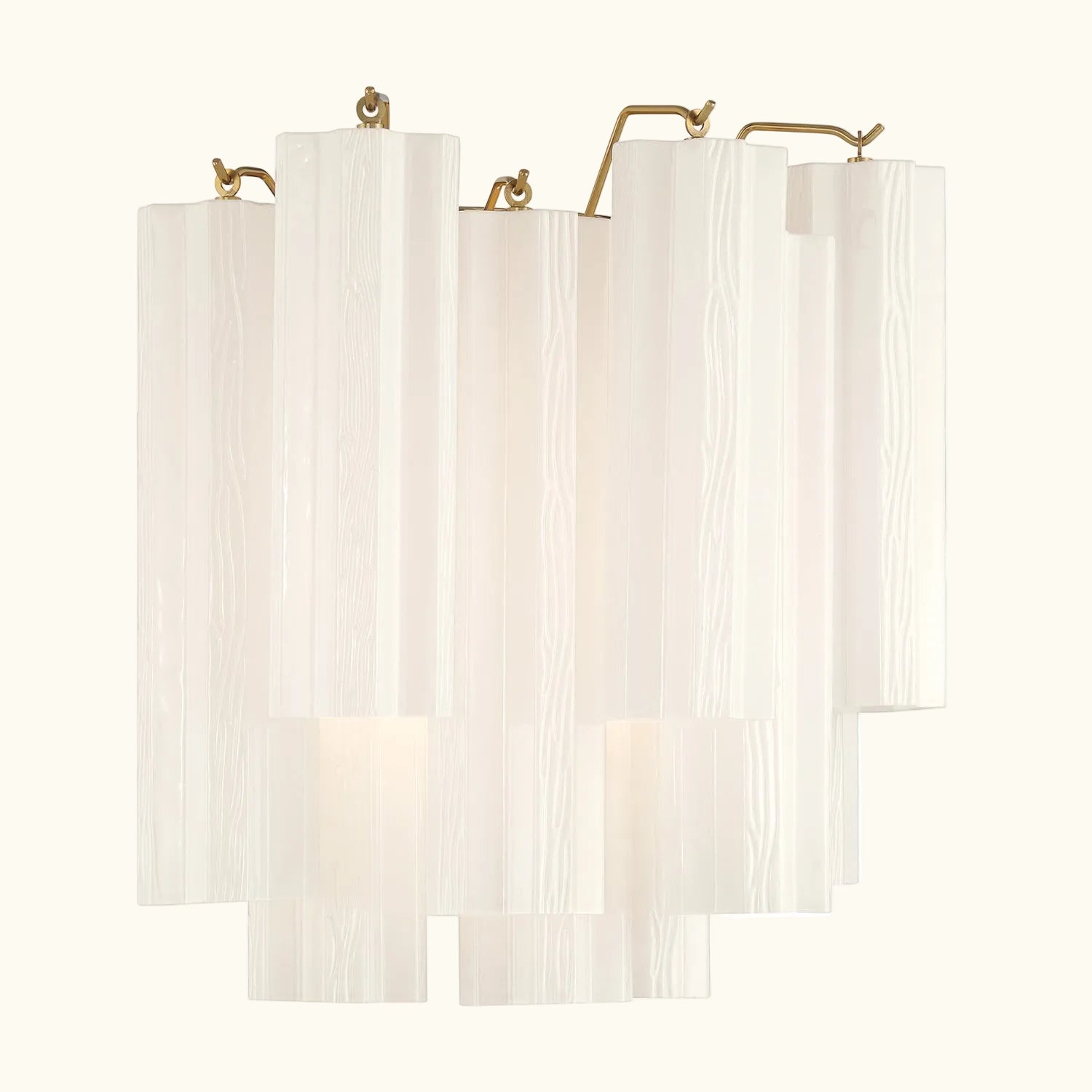 Addis Murano Glass Wall Light 14.5 inch high in Brass with White glass alternate view 2