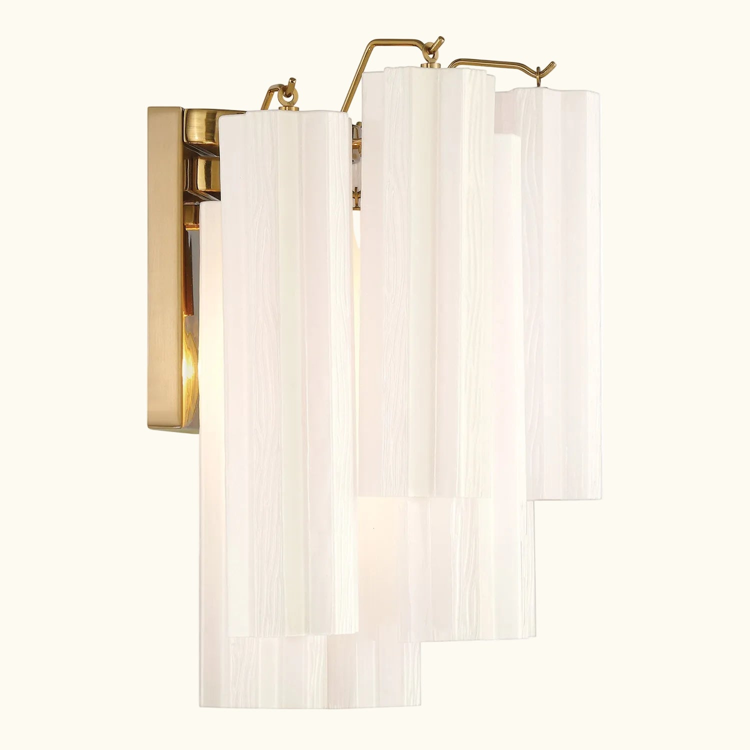 Addis Murano Glass Wall Light 14.5 inch high in Brass with White glass alternate view 3