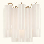Addis Murano Glass Wall Light 14.5 inch high in Brass with White glass