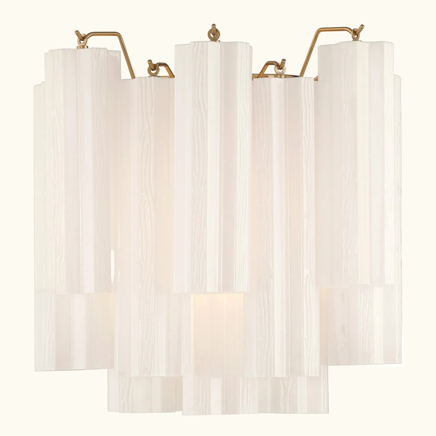 Addis Murano Glass Wall Light 14.5 inch high in Brass with White glass