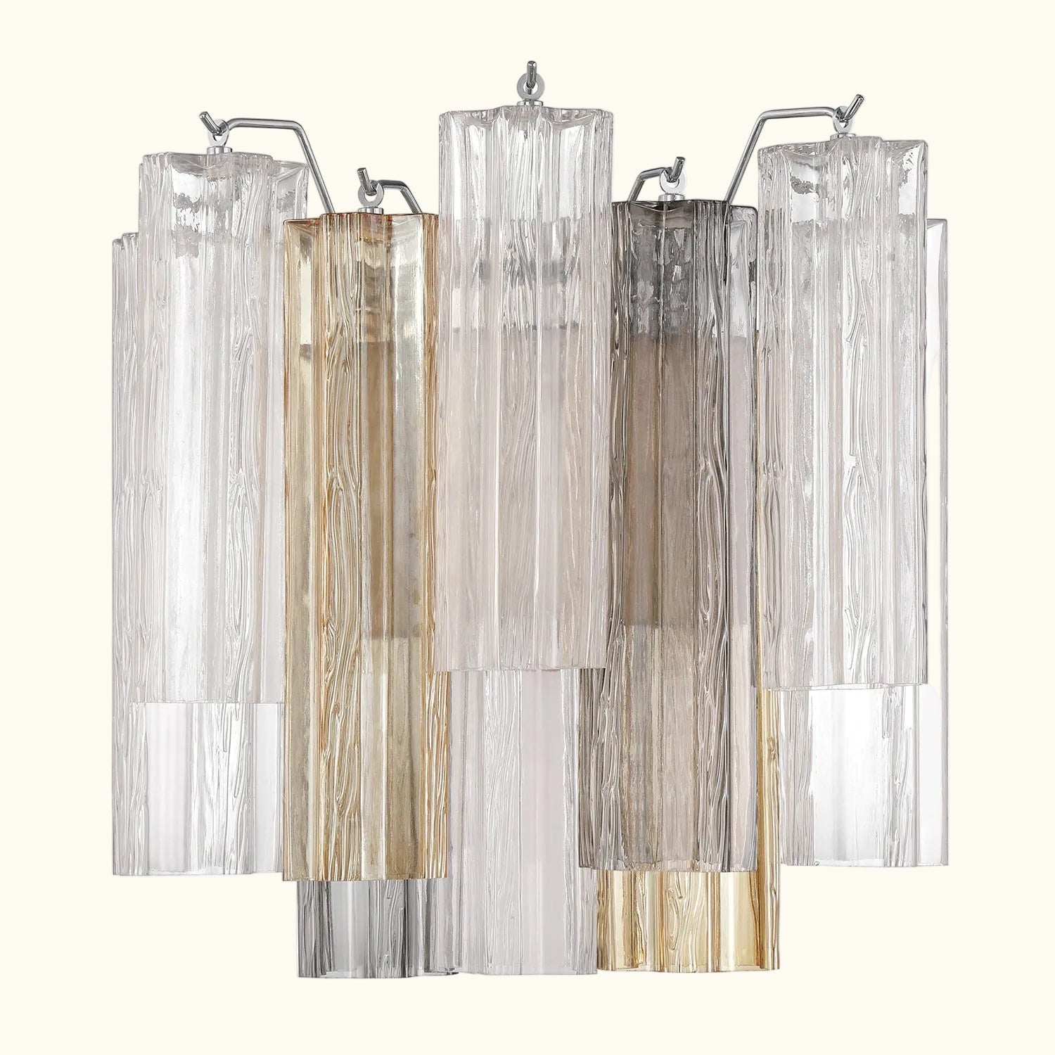 Addis Murano Glass Wall Light 14.5 inch high in Chrome with Autumn glass alternate view 1