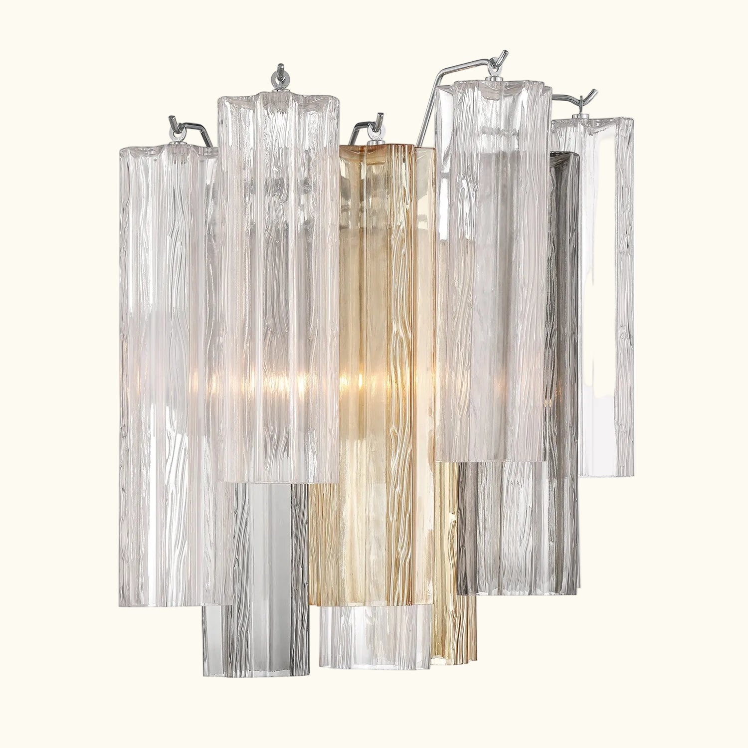 Addis Murano Glass Wall Light 14.5 inch high in Chrome with Autumn glass alternate view 2