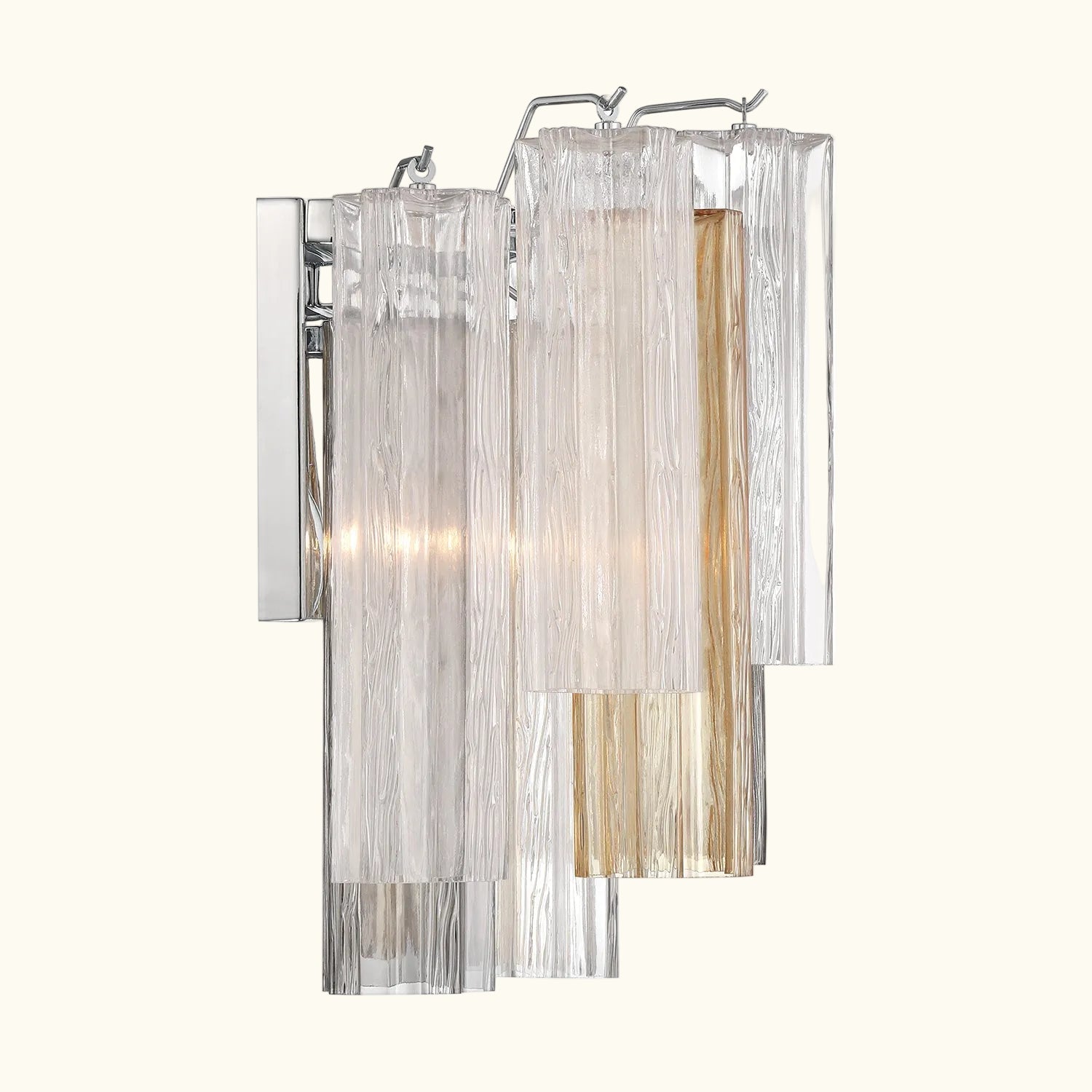 Addis Murano Glass Wall Light 14.5 inch high in Chrome with Autumn glass alternate view 3