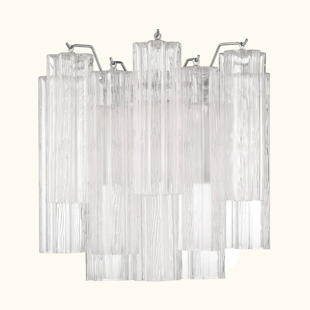 Addis Murano Glass Wall Light 14.5 inch high in Chrome with Clear glass alternate view 1