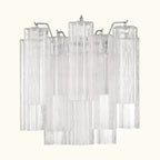 Addis Murano Glass Wall Light 14.5 inch high in Chrome with Clear glass alternate view 1