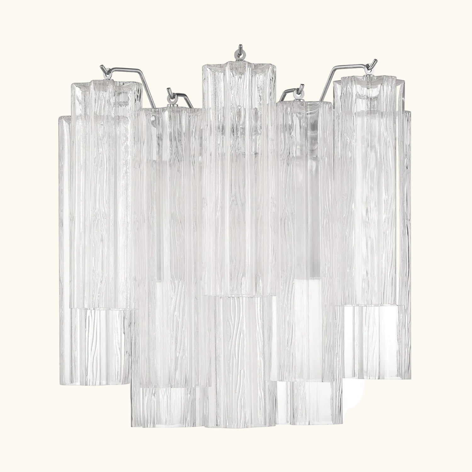Addis Murano Glass Wall Light 14.5 inch high in Chrome with Clear glass alternate view 1