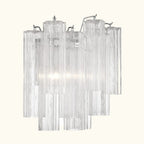 Addis Murano Glass Wall Light 14.5 inch high in Chrome with Clear glass alternate view 2