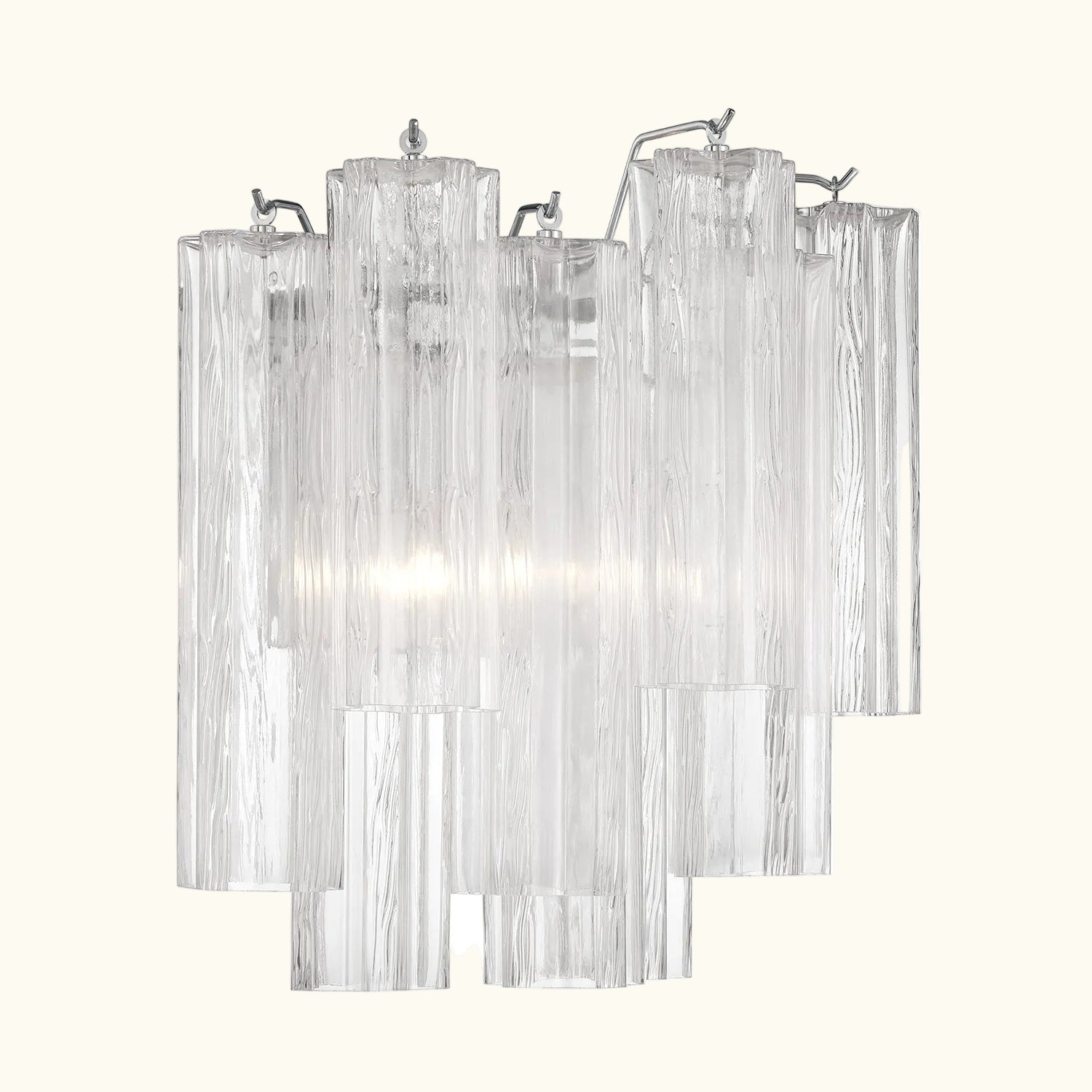 Addis Murano Glass Wall Light 14.5 inch high in Chrome with Clear glass alternate view 2
