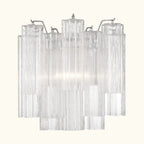Addis Murano Glass Wall Light 14.5 inch high in Chrome with Clear glass