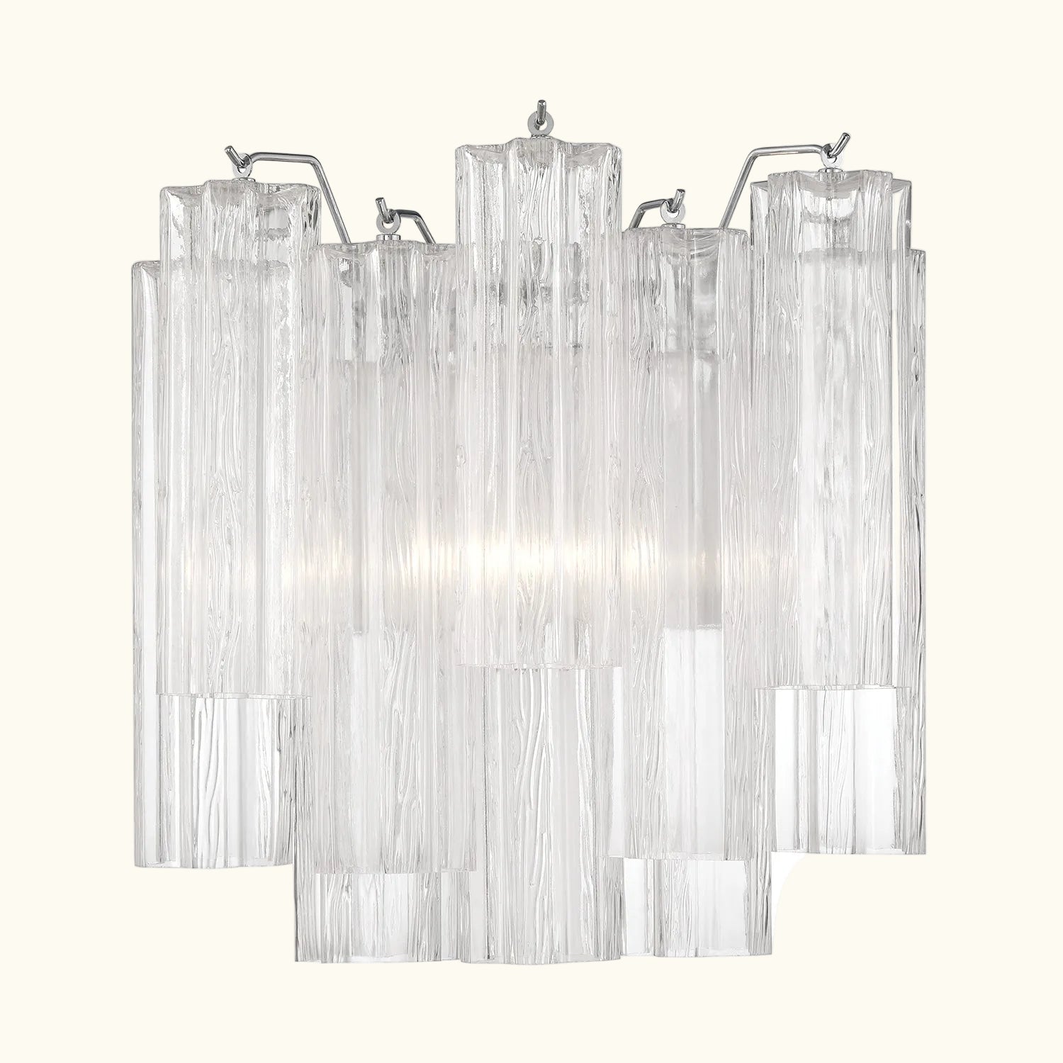 Addis Murano Glass Wall Light 14.5 inch high in Chrome with Clear glass