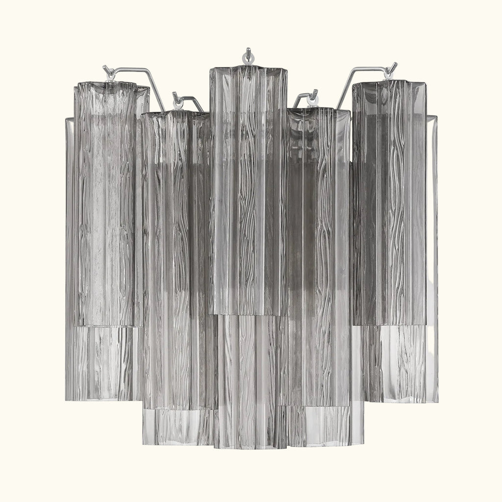Addis Murano Glass Wall Light 14.5 inch high in Chrome with Smoke glass alternate view 1