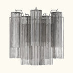 Addis Murano Glass Wall Light 14.5 inch high in Chrome with Smoke glass alternate view 1