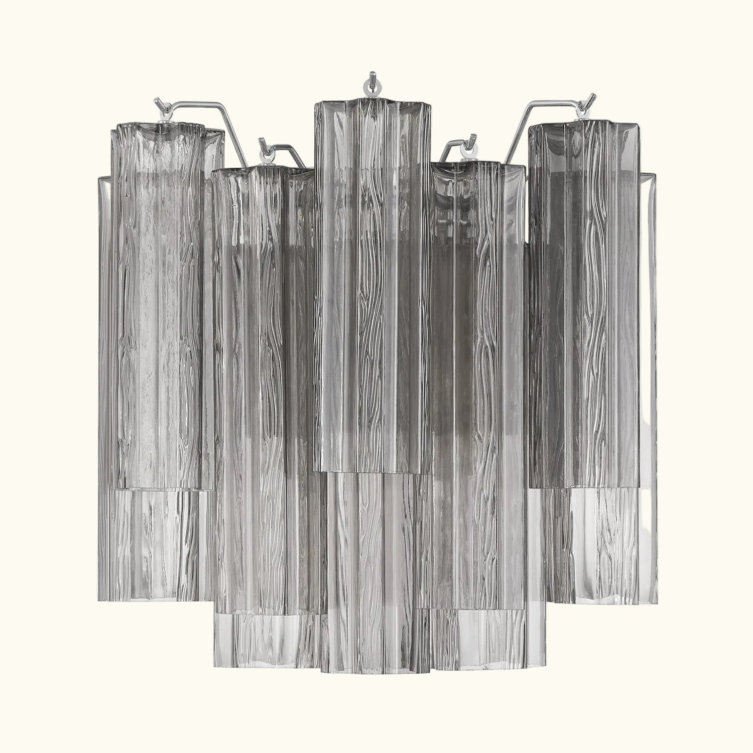 Addis Murano Glass Wall Light 14.5 inch high in Chrome with Smoke glass alternate view 1