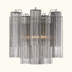 Addis Murano Glass Wall Light 14.5 inch high in Chrome with Smoke glass