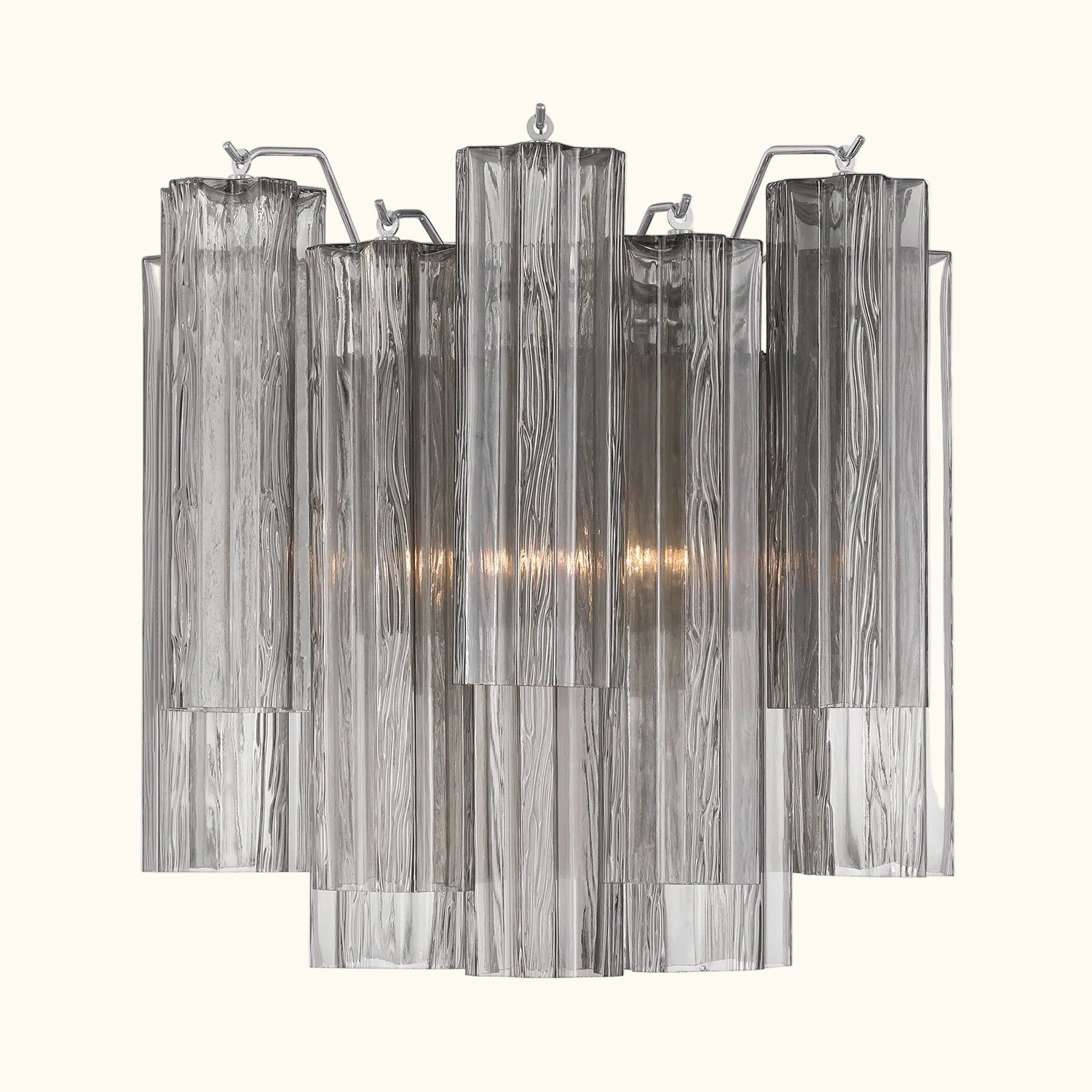 Addis Murano Glass Wall Light 14.5 inch high in Chrome with Smoke glass