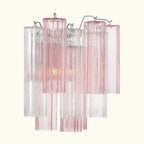 Addis Murano Glass Wall Light 14.5 inch high in Chrome with Spring glass alternate view 2